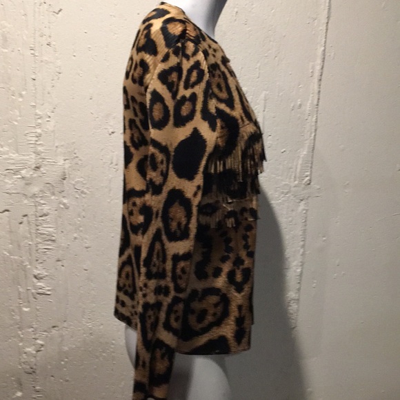 🌼Chico’s Leopard Fringe Jacket. Small - Picture 4 of 11